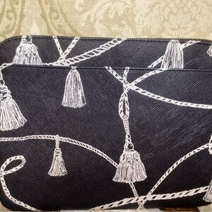 NWT Chico’s Navy Tech Case With Tassel Print